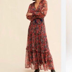 LIKE NEW Anthropologie | The Marais Printed Chiffon Maxi Dress | Size M